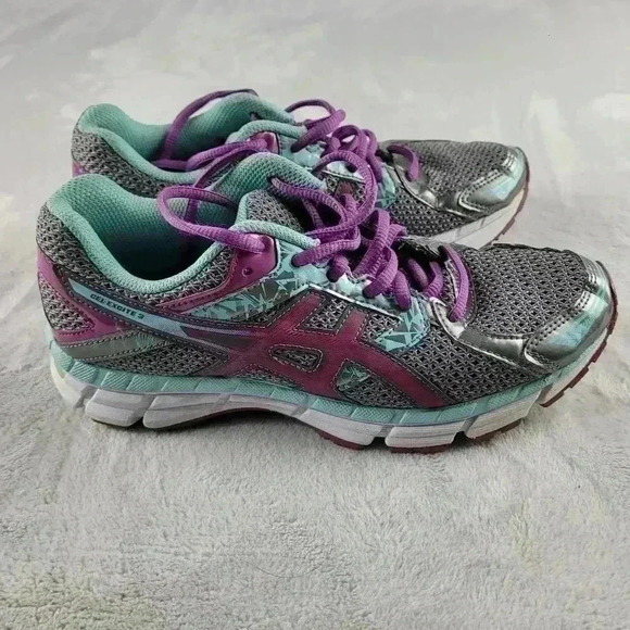 Asics Gel-Excite 3 Women's Charcoal/Grape/Aqua Splash 7 - Picture 1 of 6